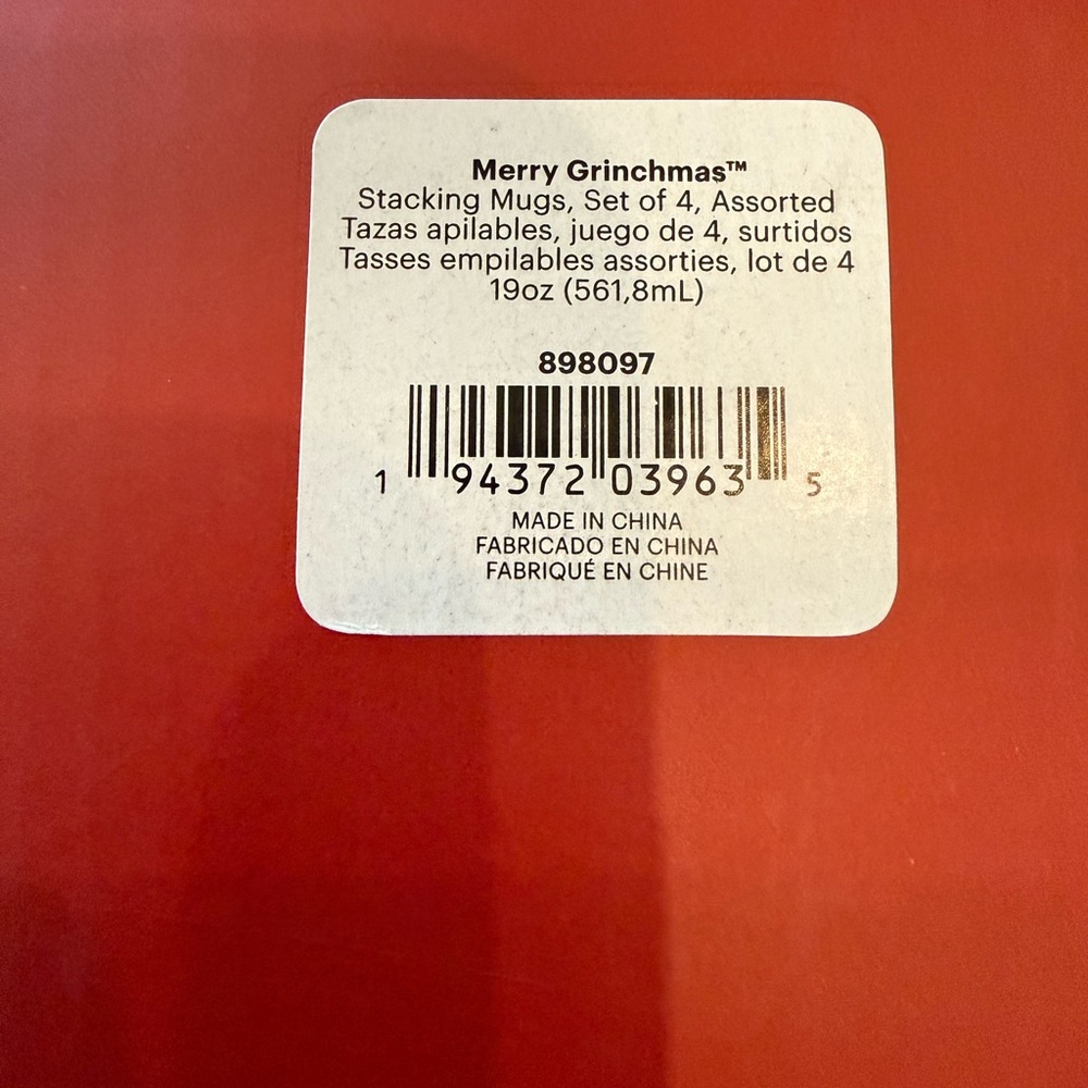 🎄 Lenox Merry Grinchmas™ Stacking Mugs – Set of 4 🎄 - Picture 3 of 8